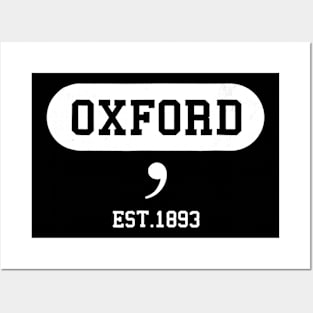 Oxford Comma Tshirt  Funny English Teacher Posters and Art